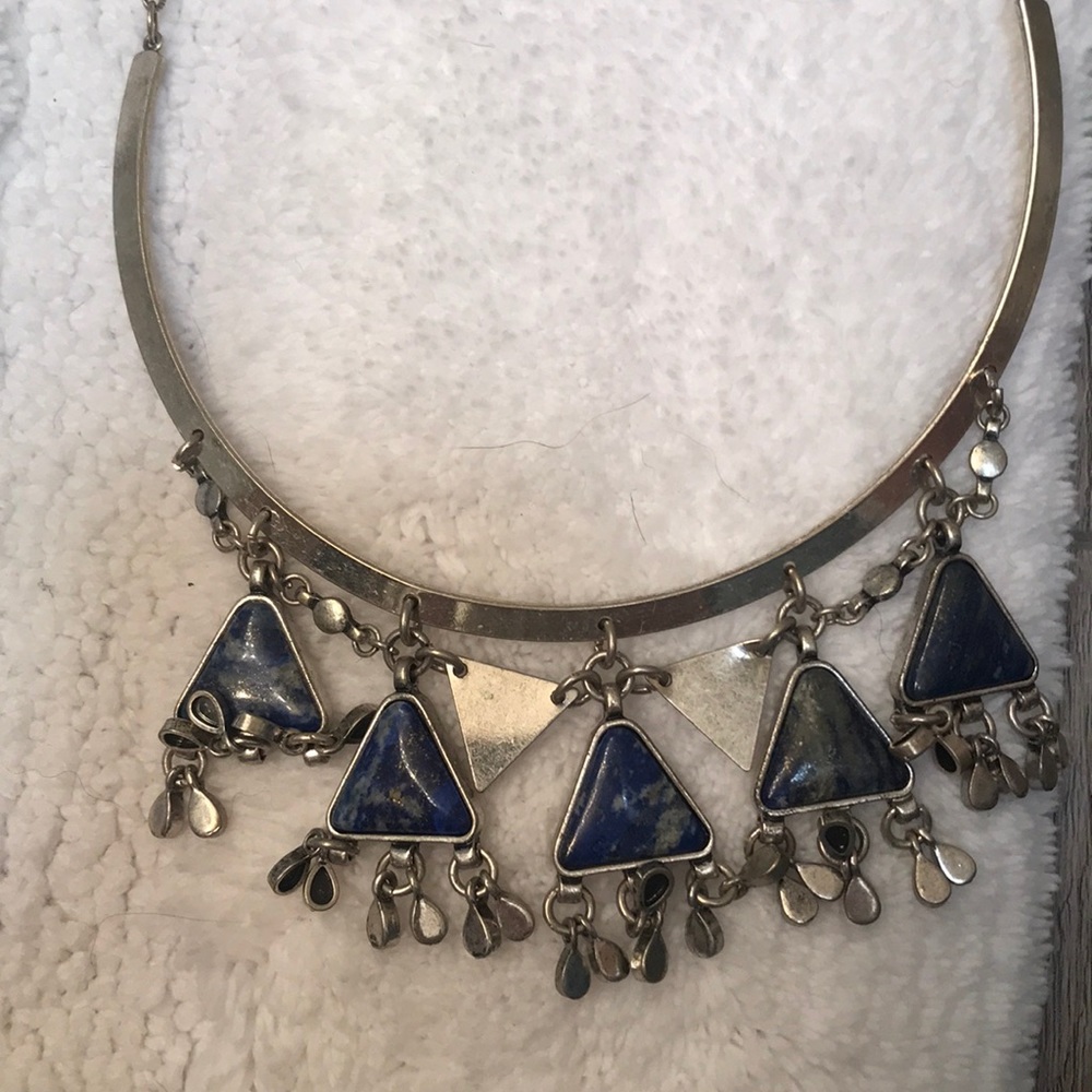 Free people chunky blue necklace